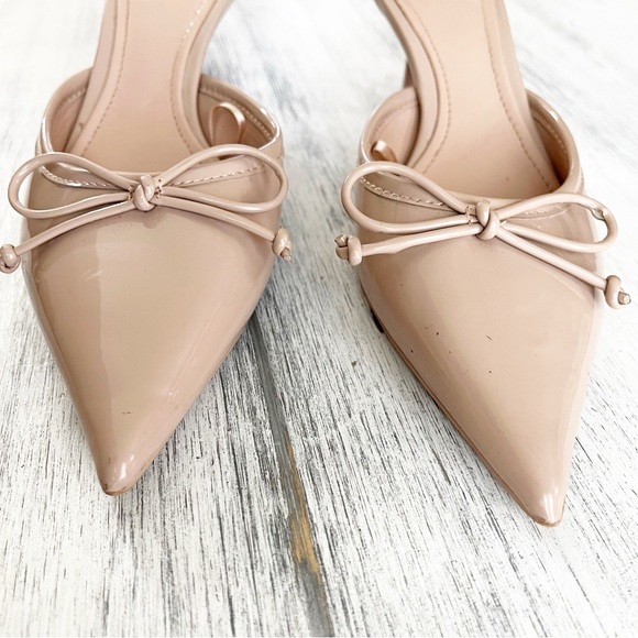 Zara Pointed-Toe Heels with bow detail size 37 6.5US - Picture 3 of 7